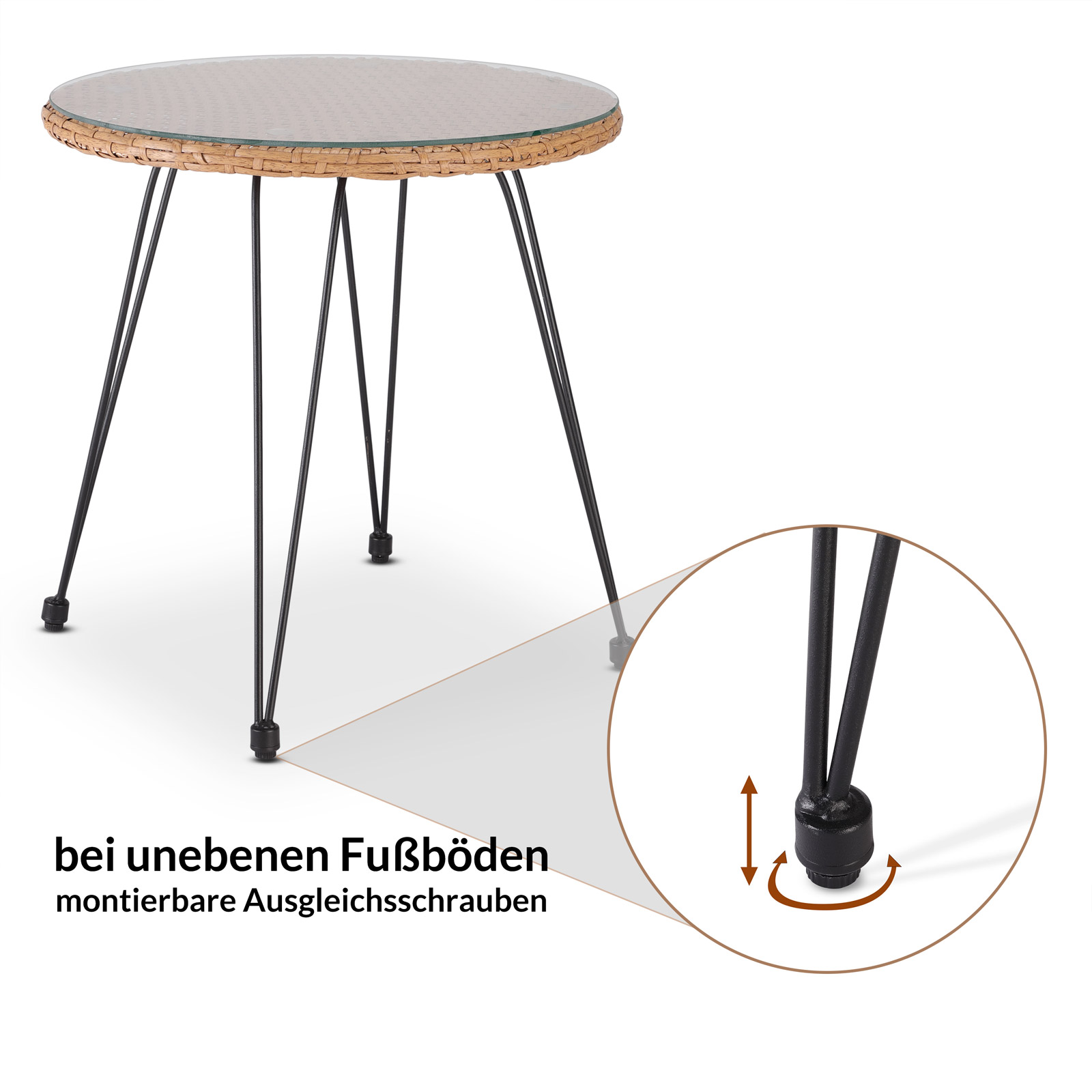 Polyrotan\u0020Tuinset\u0020Bali\u00203\u002Ddelig\u0020Natuurkleuren\u002FZwart