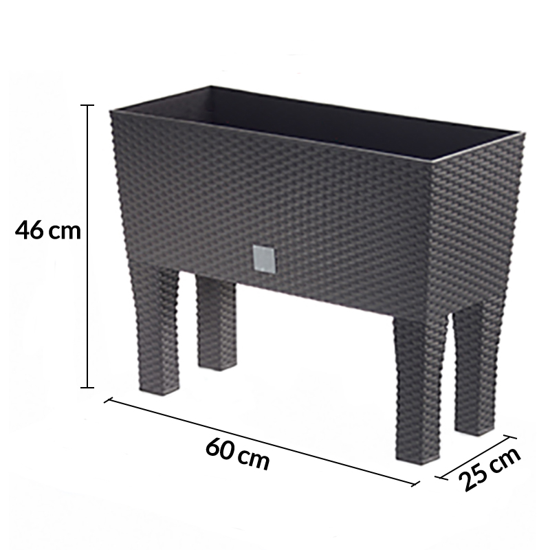 Hoge\u0020Plantenbak\u0020Antraciet\u0020Kunststof\u002060x25x46cm