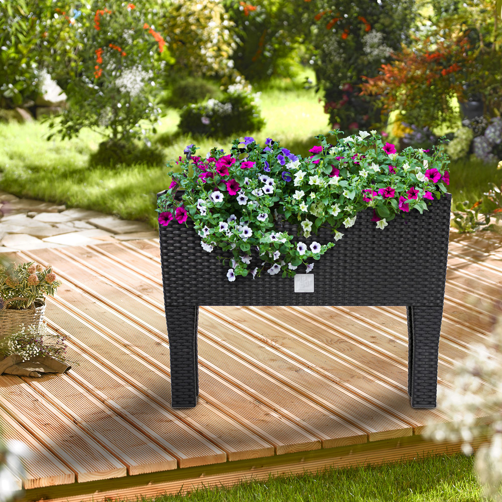 Hoge\u0020Plantenbak\u0020Antraciet\u0020Kunststof\u002060x25x46cm