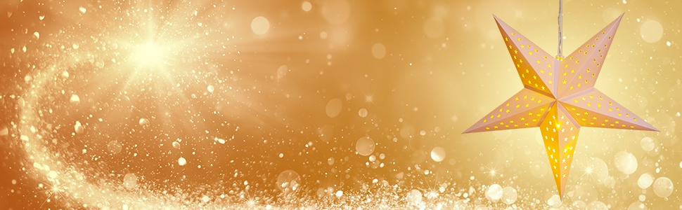 Kerstster\u0020Papier\u0020LED\u0020Cr\u00E8me\u0020\u00D860cm\u00205\u0020Punten\u0020Sterretjes