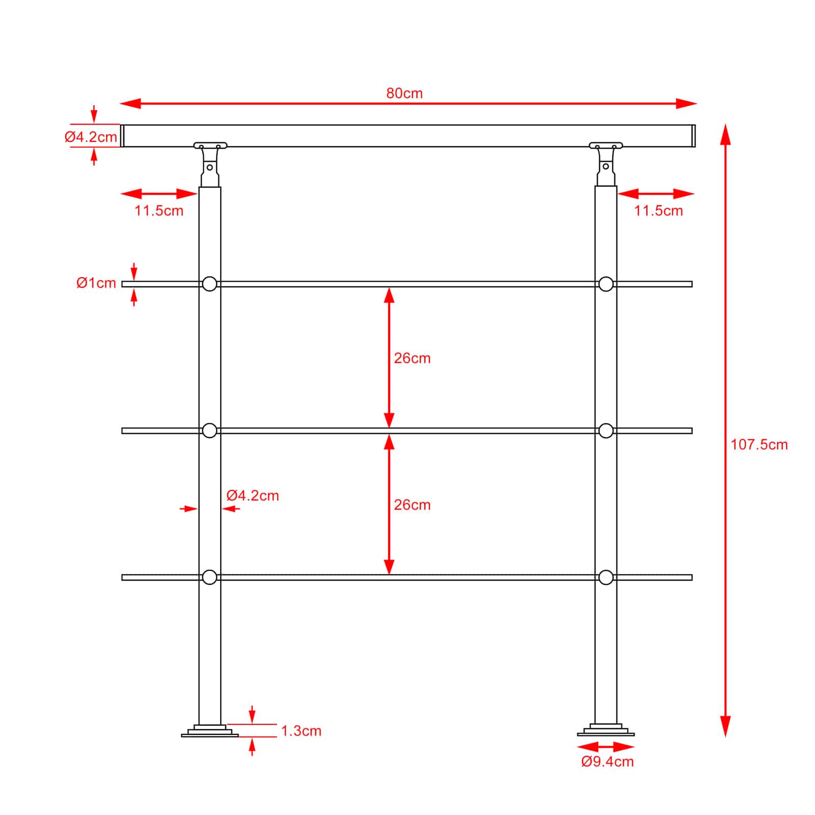 Trapleuning\u0020met\u00203\u0020Spijlen\u0020RVS\u002080cm Trapleuning\u0020met\u00203\u0020Spijlen\u0020RVS\u002080cm
