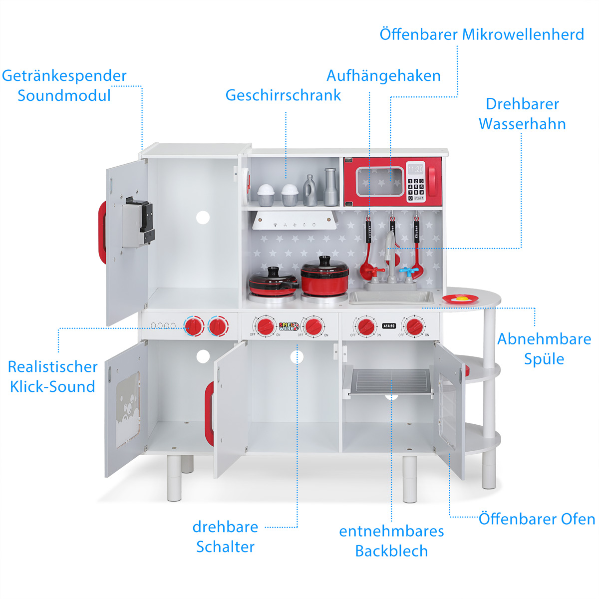 Speelgoedkeuken\u0020Hout\u002091x33x86cm\u0020incl\u0020Toebehoren