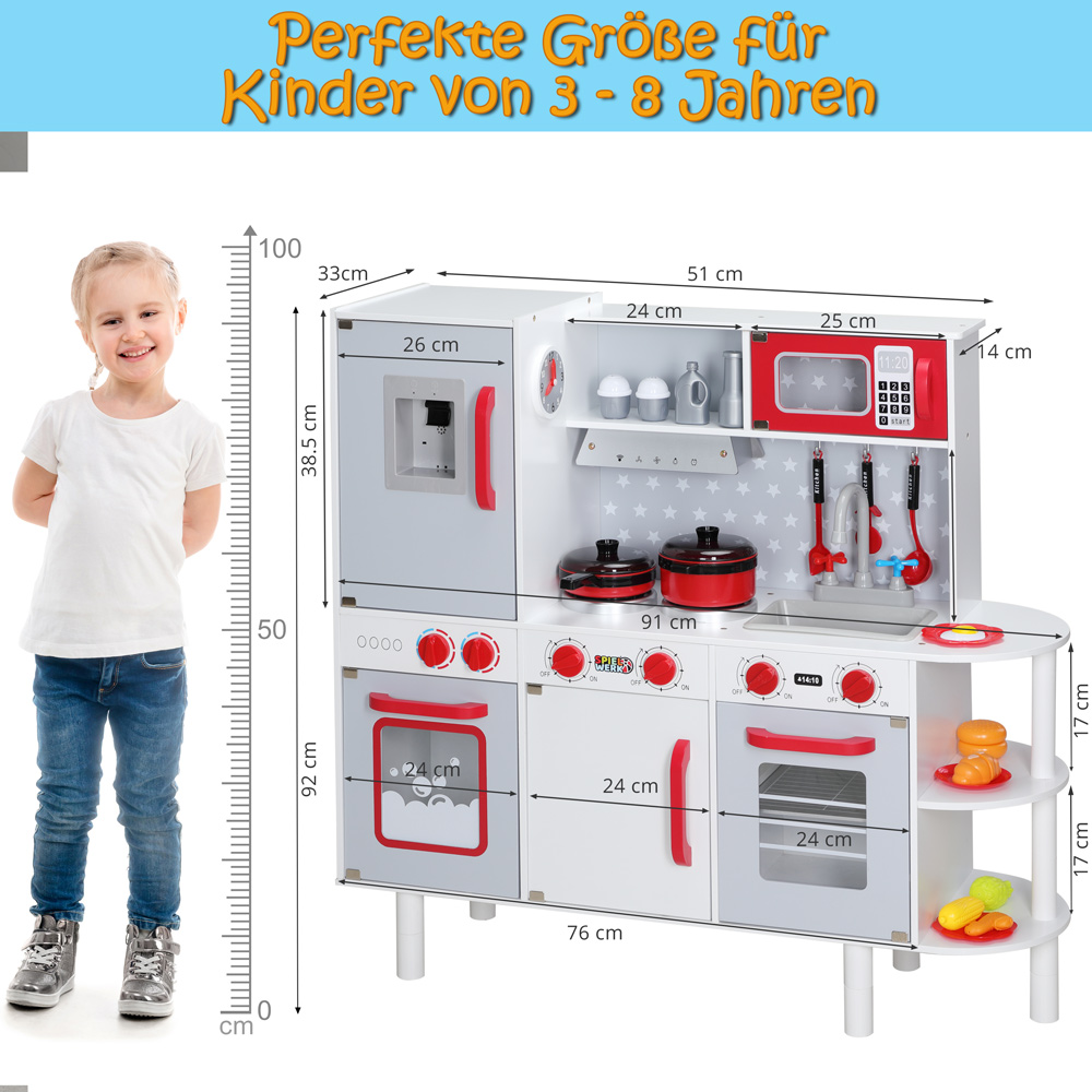 Speelgoedkeuken\u0020Hout\u002091x33x86cm\u0020incl\u0020Toebehoren
