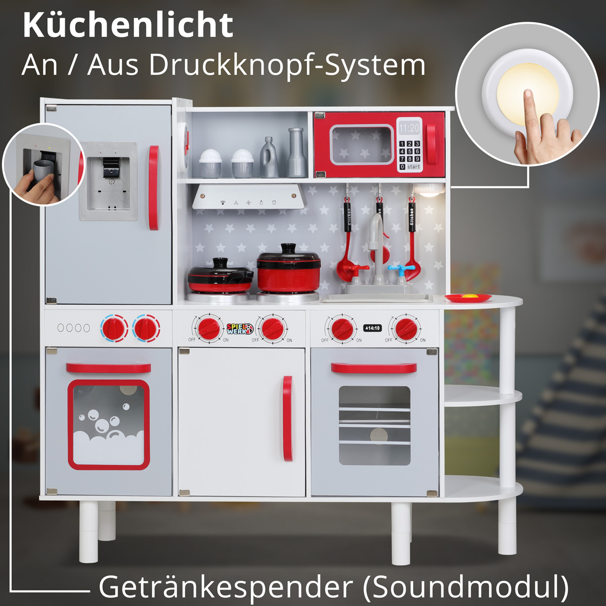 Speelgoedkeuken\u0020Hout\u002091x33x86cm\u0020incl\u0020Toebehoren