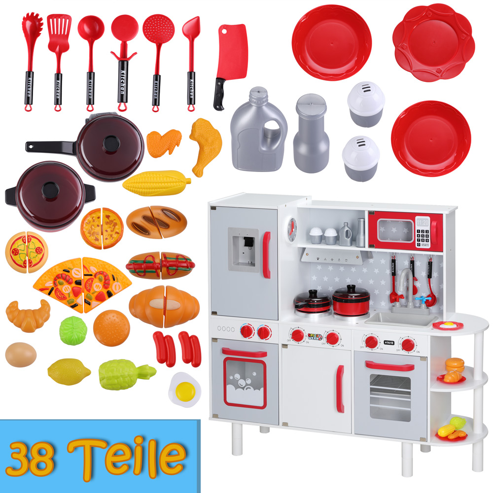 Speelgoedkeuken\u0020Hout\u002091x33x86cm\u0020incl\u0020Toebehoren