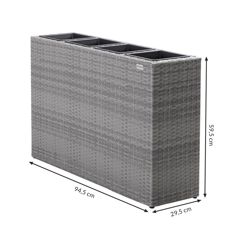 Polyrattan\u0020Bloembak\u00204\u0020delig\u0020\u002D\u0020Grijs\u0020\u002D\u002095\u0020x\u002027\u0020x\u002060\u0020cm