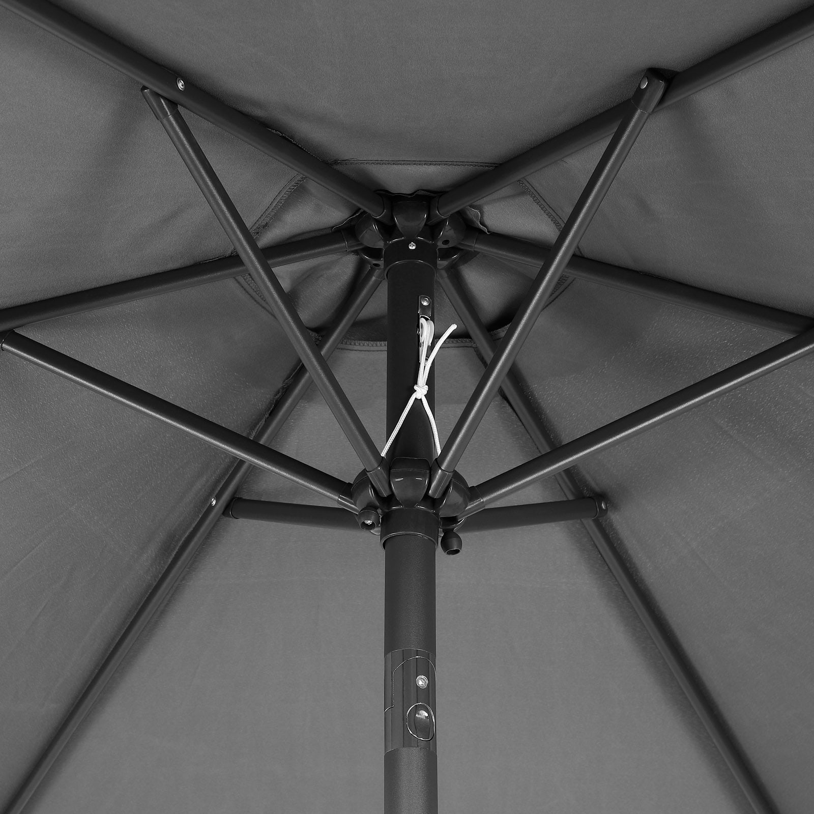 Parasol\u0020Fiji\u0020Antraciet\u0020\u00D8200cm\u0020UV\u002Dbescherming\u002080\u002B\u0020met\u0020Zwengel