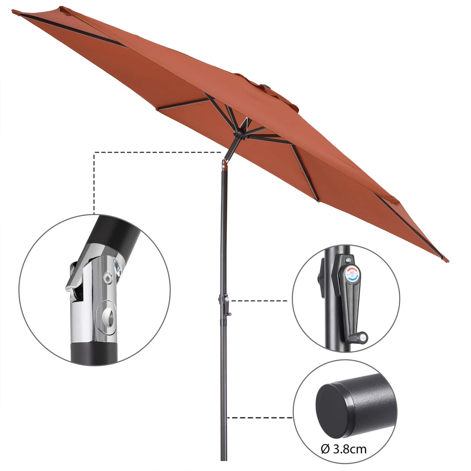 Parasol\u0020Tahiti\u0020Terracotta\u0020\u00D8300cm\u0020UV\u002Dbescherming\u002080\u002B