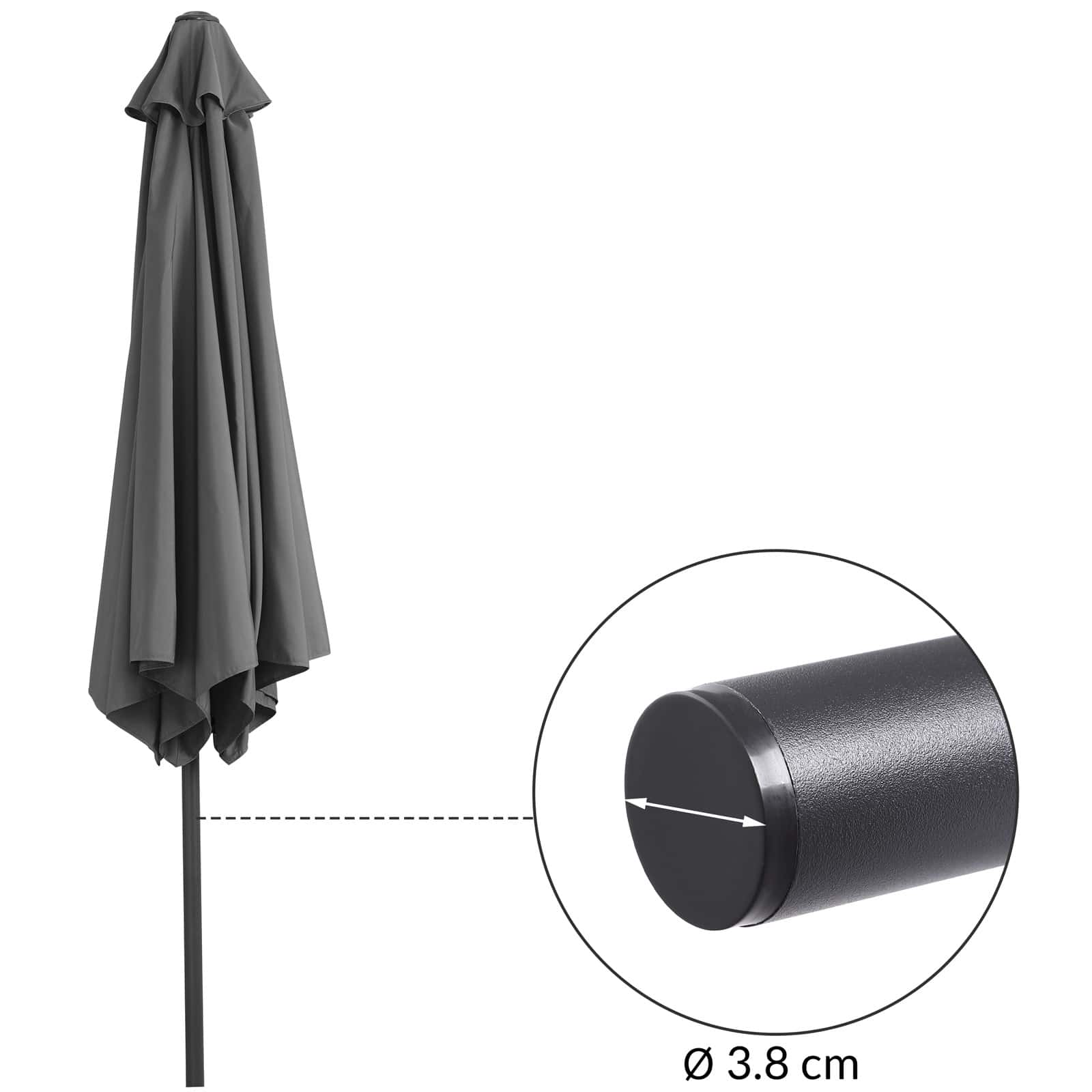 Parasol\u0020Antraciet\u0020Aluminium\u0020\u00D8300cm\u0020UV\u002Dbescherming\u002080\u002B