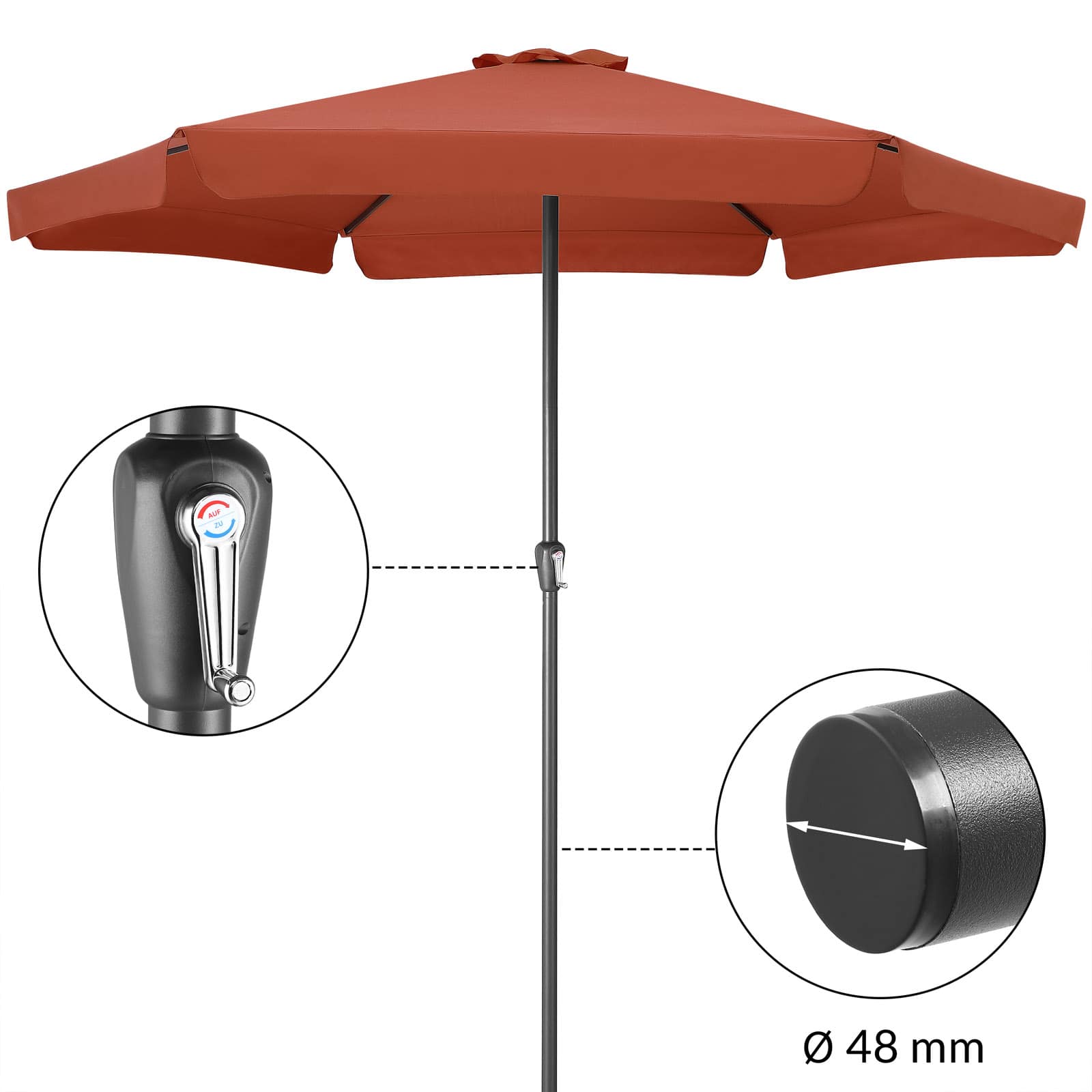 Parasol\u0020Maui\u0020Terracotta\u0020\u00D8330cm\u0020UV\u002Dbescherming\u002080\u002B Parasol\u0020Maui\u0020Terracotta\u0020\u00D8330cm\u0020UV\u002Dbescherming\u002080\u002B