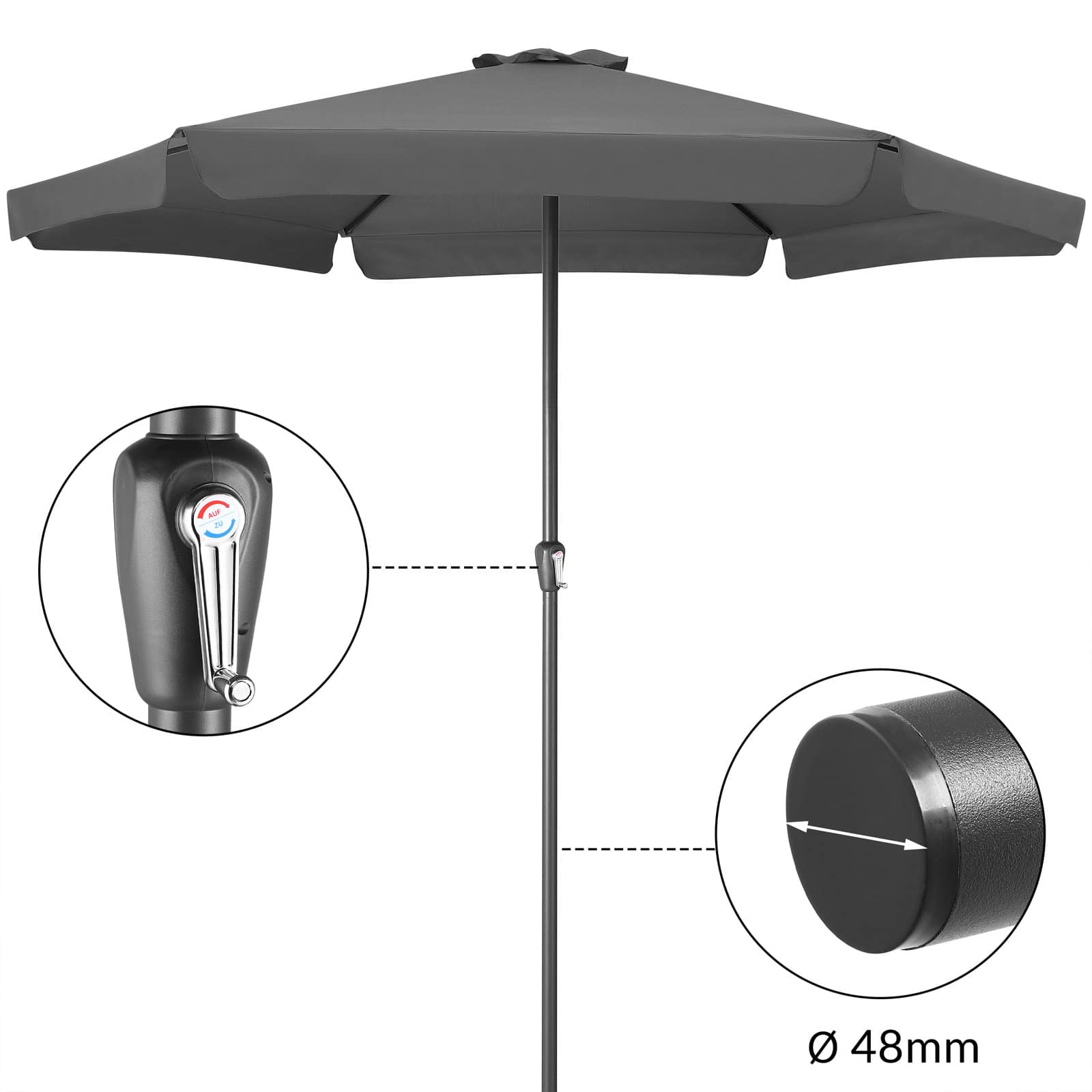 Parasol\u0020Maui\u0020Antraciet\u0020\u00D8330cm\u0020UV\u002Dbescherming\u002080\u002B Parasol\u0020Maui\u0020Antraciet\u0020\u00D8330cm\u0020UV\u002Dbescherming\u002080\u002B
