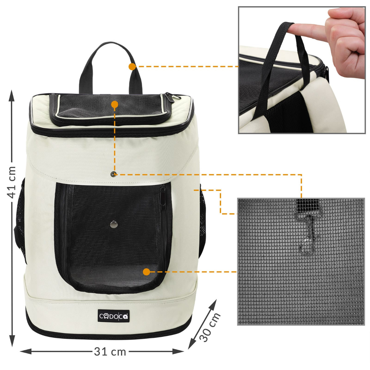 Rugzak\u0020voor\u0020huisdieren\u0020Beige\u002041x30x31cm