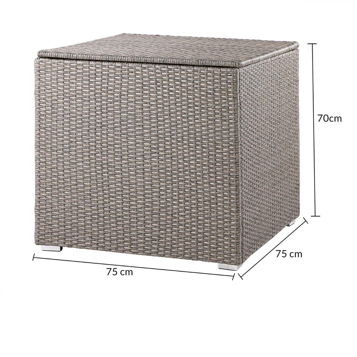 Polyrattan\u0020Kussenbox\u0020Beige\u0020318L