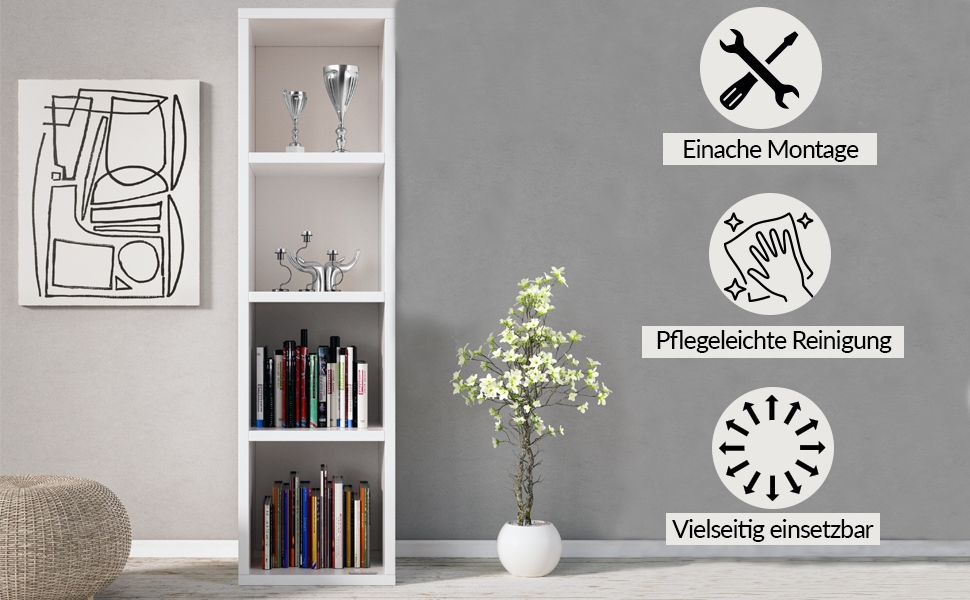 Boekenkast\u0020Skylar\u0020Wit\u0020106x30x30cm Boekenkast\u0020Skylar\u0020Wit\u0020106x30x30cm