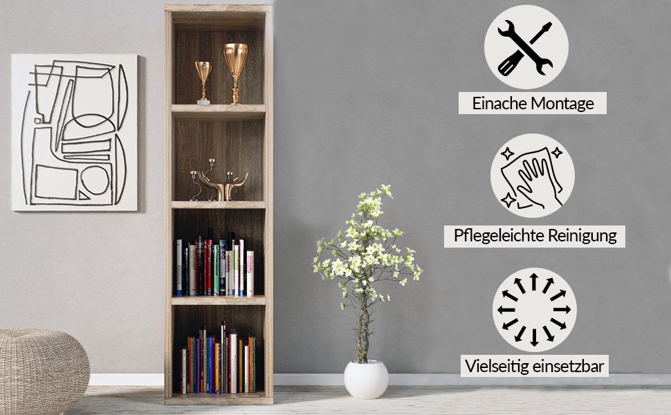 Boekenkast\u0020Skylar\u0020Eiken\u0020106x30x30cm Boekenkast\u0020Skylar\u0020Eiken\u0020106x30x30cm