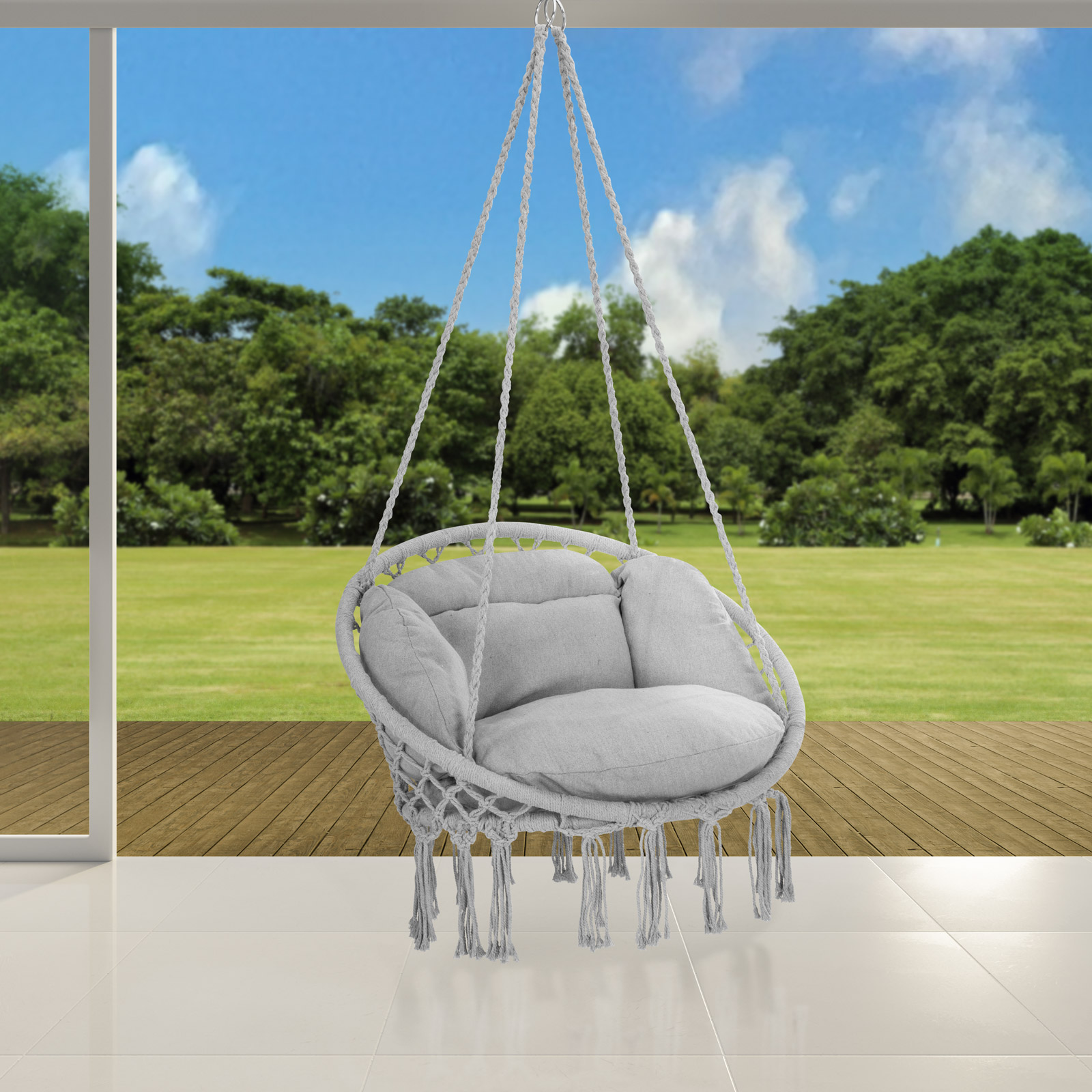 Hangstoel\u0020Lichtgrijs\u002080x60x140cm Hangstoel\u0020Lichtgrijs\u002080x60x140cm
