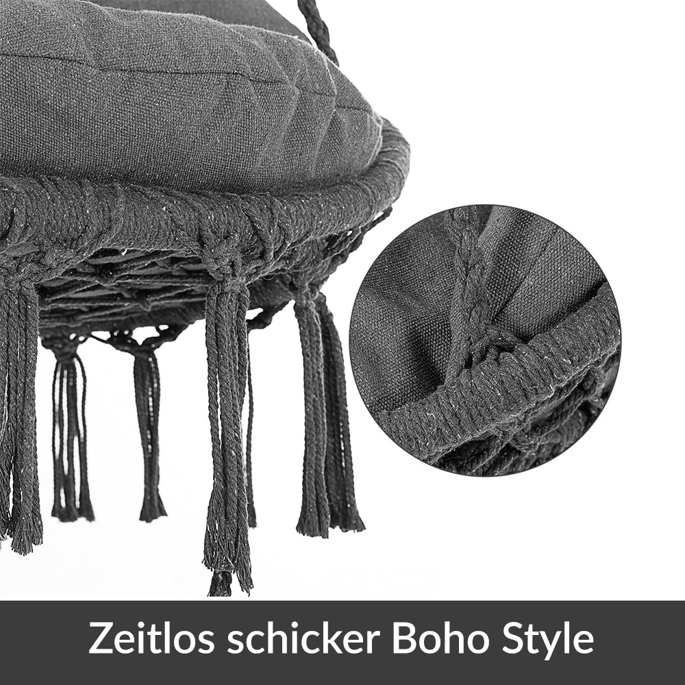 Hangstoel\u0020Antraciet\u002080x60x140cm Hangstoel\u0020Antraciet\u002080x60x140cm
