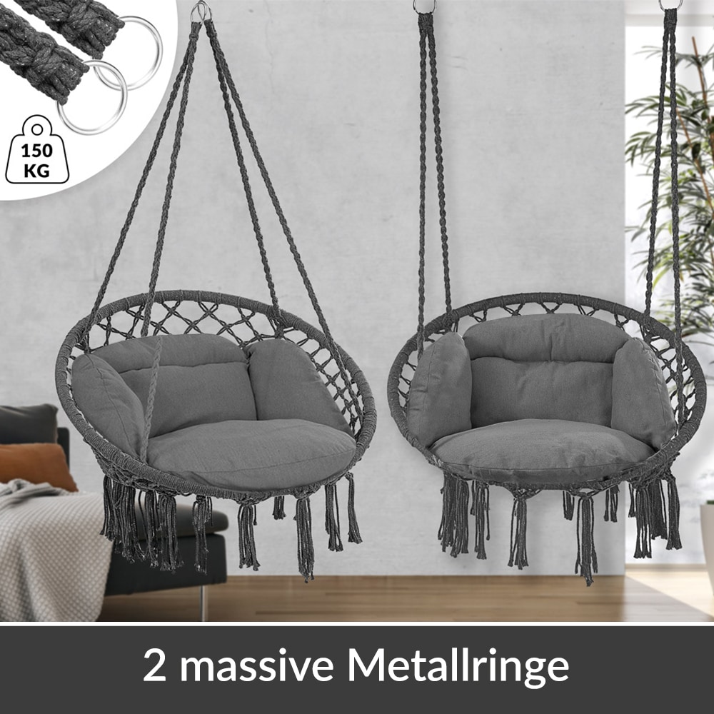 Hangstoel\u0020Antraciet\u002080x60x140cm Hangstoel\u0020Antraciet\u002080x60x140cm