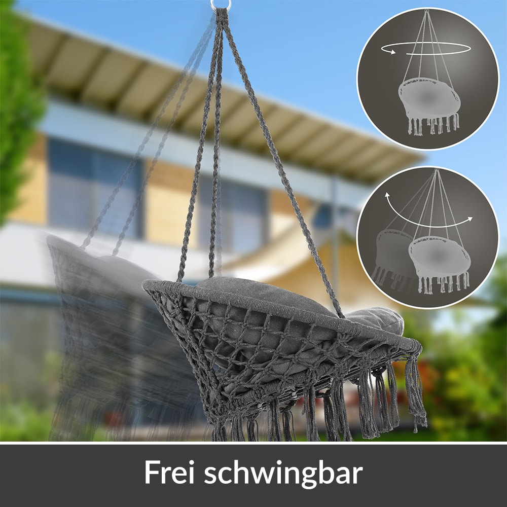 Hangstoel\u0020Antraciet\u002080x60x140cm Hangstoel\u0020Antraciet\u002080x60x140cm