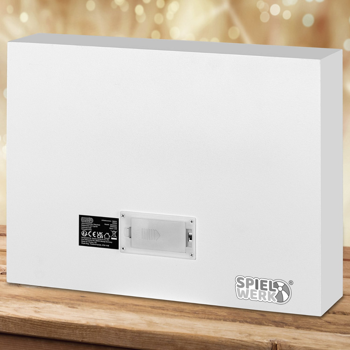 Adventskalender\u0020kerstman\u0020hout\u0020met\u0020LED\u0020