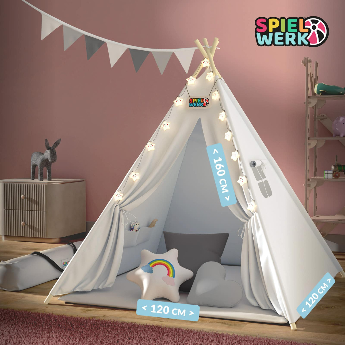 Tipi\u0020Speeltent\u0020Wit\u0020160x120x120cm Tipi\u0020Speeltent\u0020Wit\u0020160x120x120cm