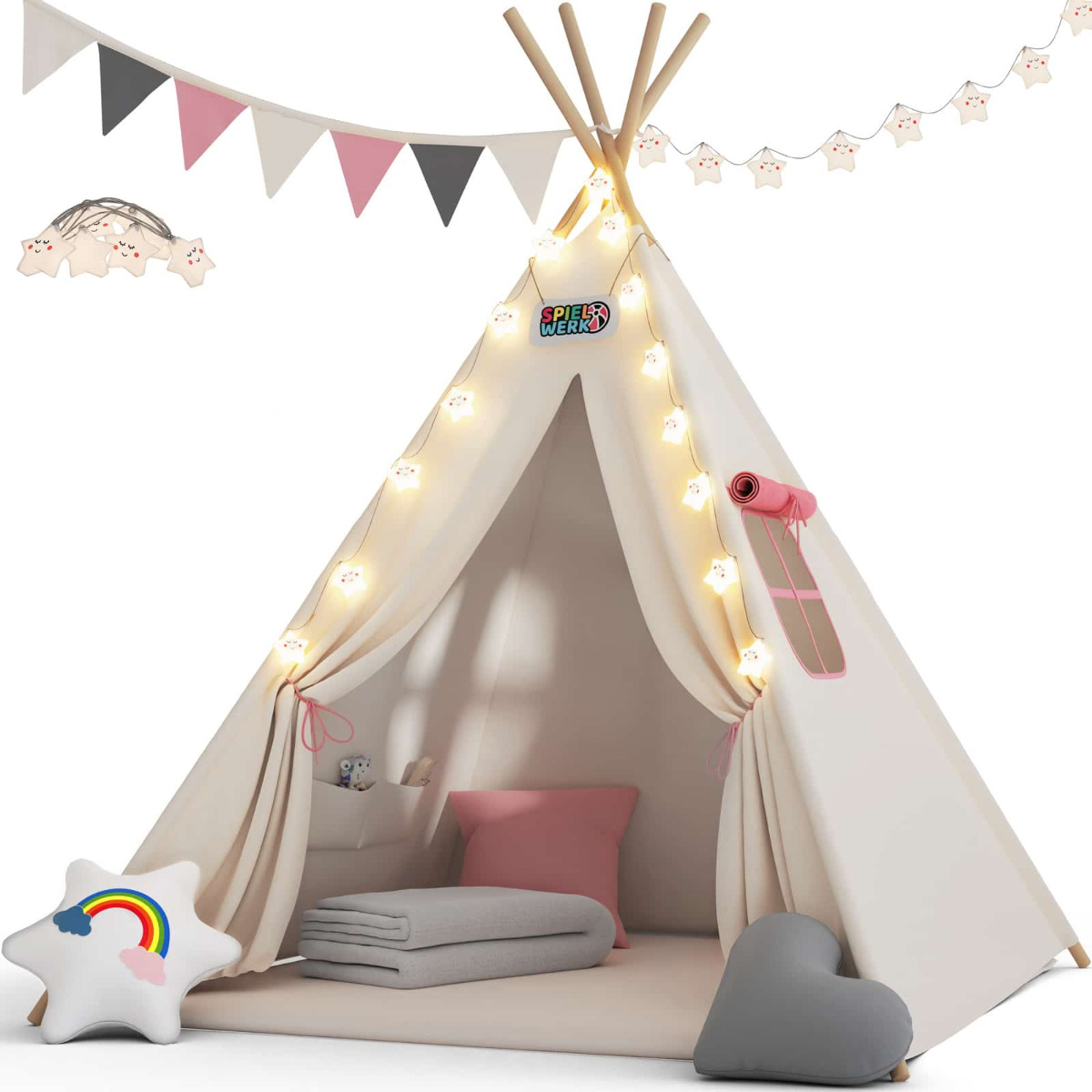 Tipi\u0020Speeltent\u0020Roze\u0020160x120x120cm