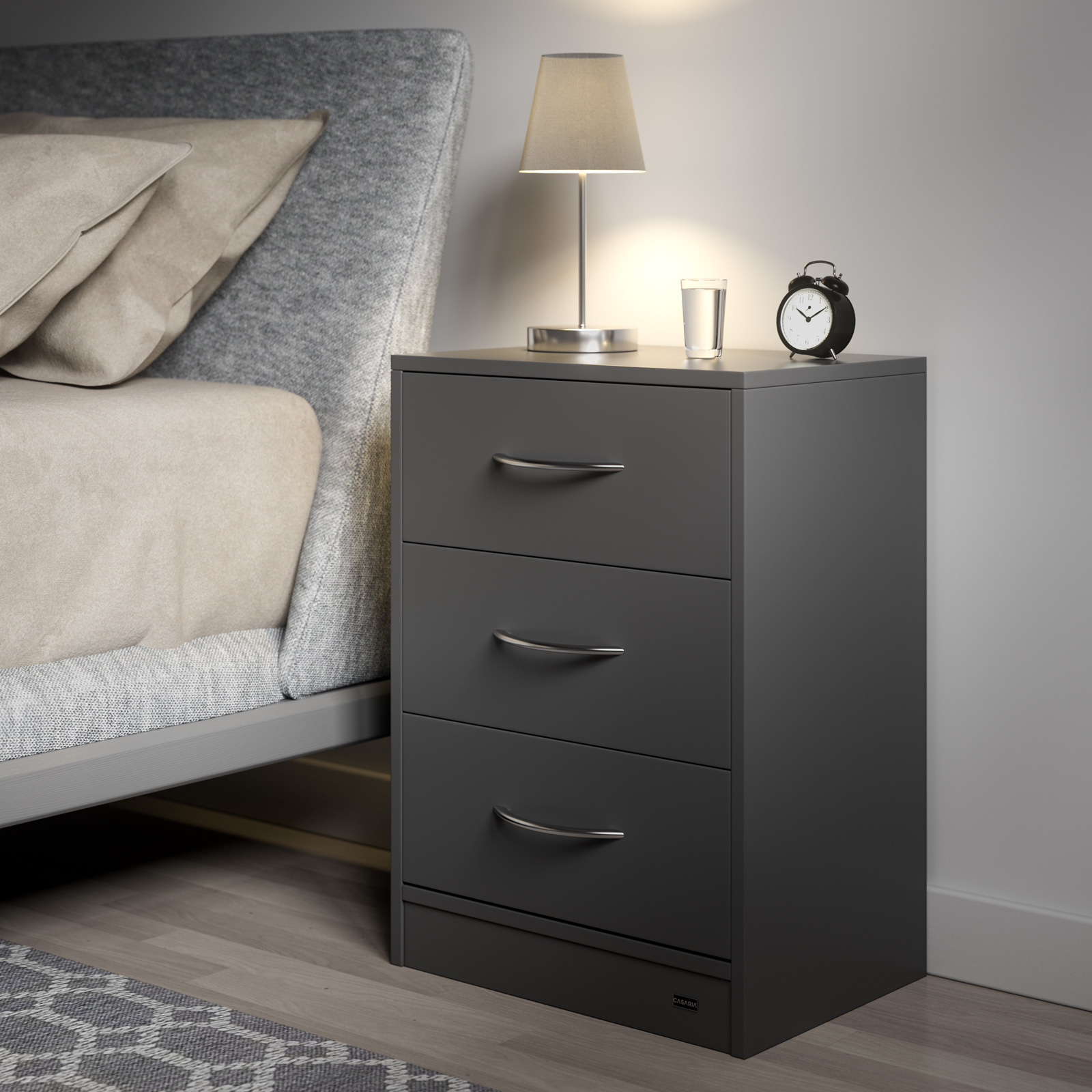 Nachtkastje\u0020Eloise\u00202\u0020Stuks\u0020Antraciet\u002054x39x28cm\u0020LED
