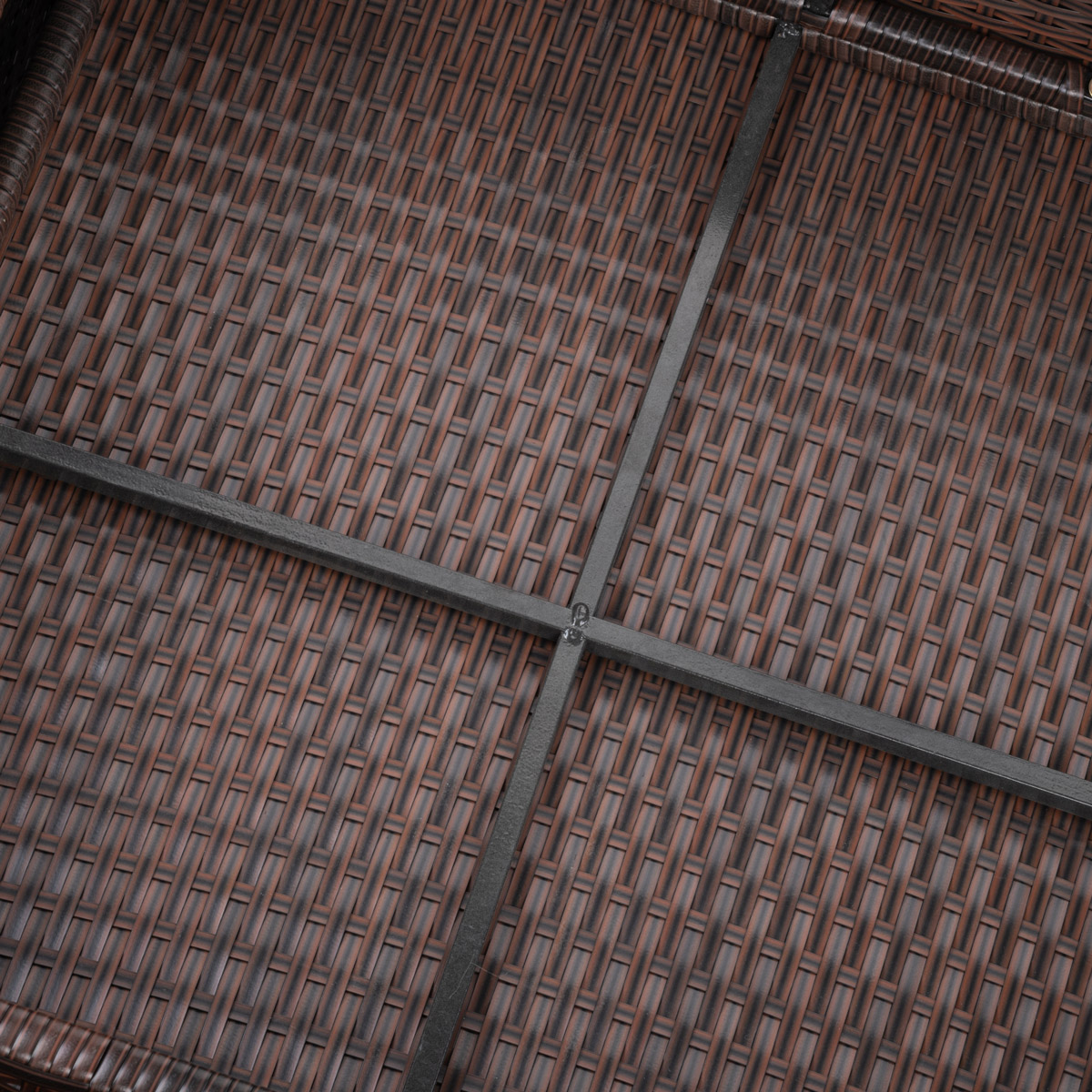 Polyrotan\u0020XL\u0020Lounge\u0020Bruin\u002FCr\u00E8me\u0020met\u0020dikke\u0020rugkussens