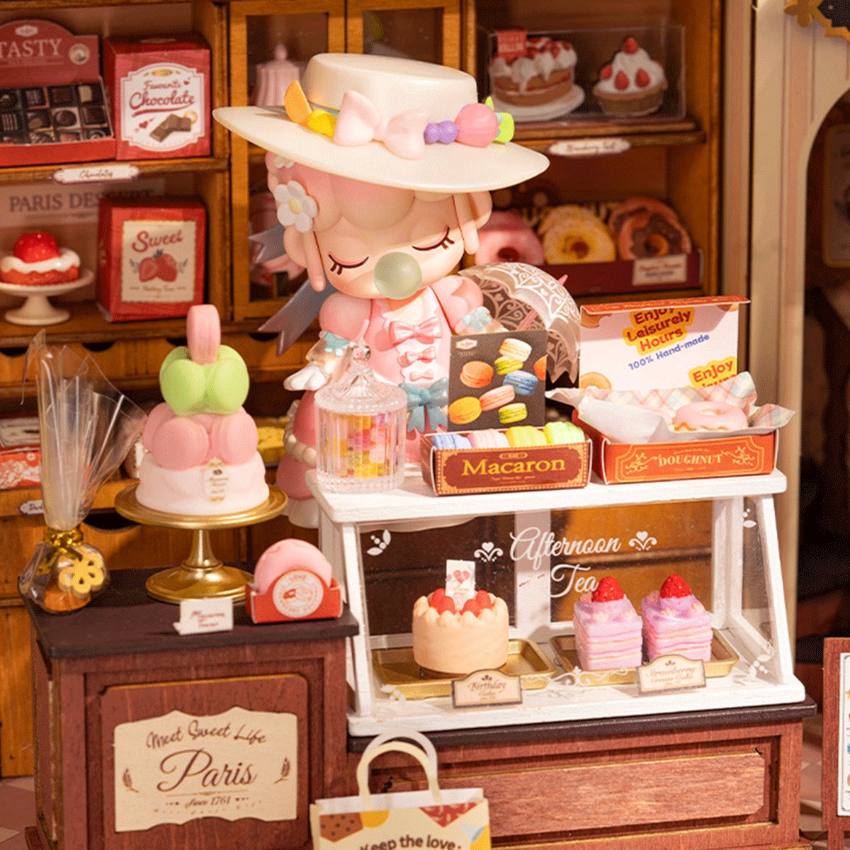 Robotime\u0020Honey\u0020Dessert\u0020Talk\u0020Miniatuurhuisje\u0020Bouwpakket\u0020Modelbouw