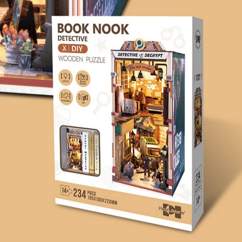 PlayfulMario\u0020BookNook\u0020Detective\u0020Decrypt\u0020met\u0020verlichting\u0020Houten\u0020Modelbouw\u0020Creatief\u0020\u0026\u0020Educatief