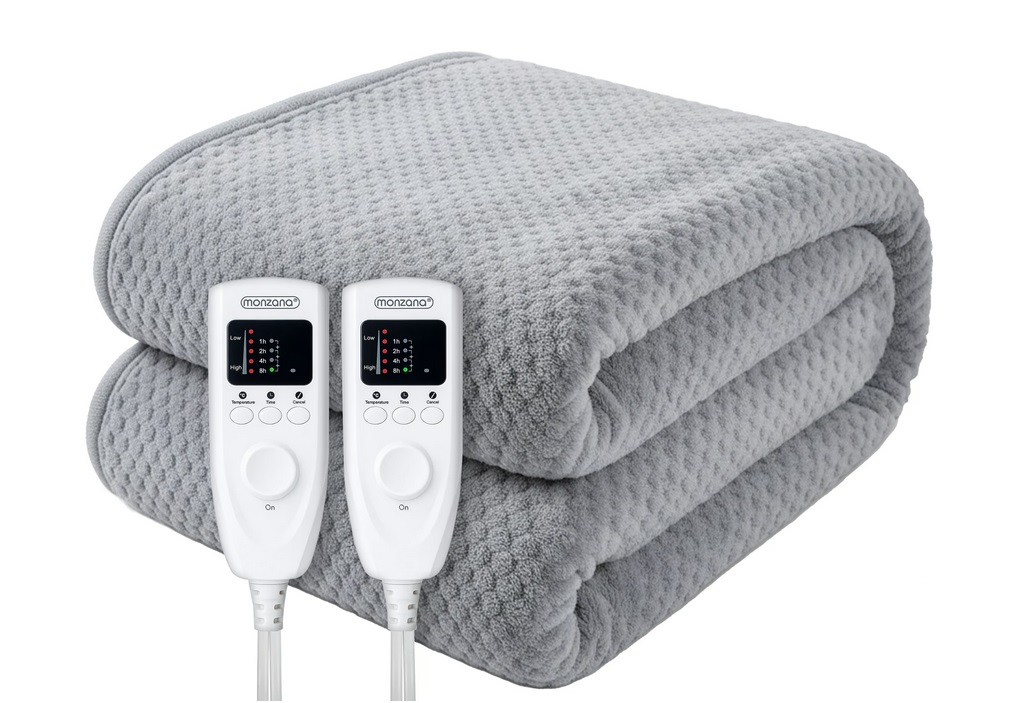 Elektrische\u0020Verwarmingsdeken\u0020Grijs\u0020160x140cm\u0020met\u0020Timer\u0020