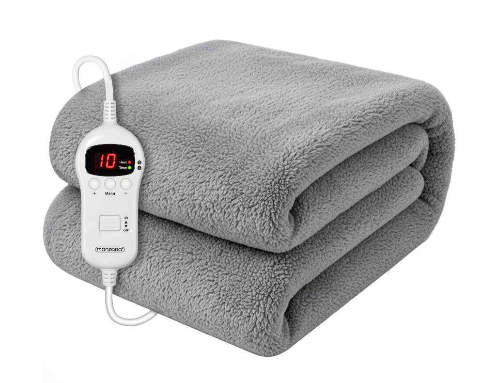 Elektrische\u0020Verwarmingsdeken\u0020Grijs\u0020180x130cm\u0020met\u0020Timer\u0020