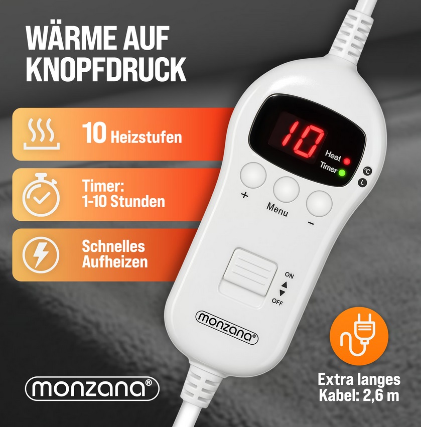 Elektrische\u0020Verwarmingsdeken\u0020Grijs\u0020180x130cm\u0020met\u0020Timer\u0020