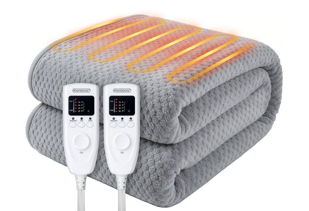 Elektrische\u0020Verwarmingsdeken\u0020Grijs\u0020160x140cm\u0020met\u0020Timer\u0020