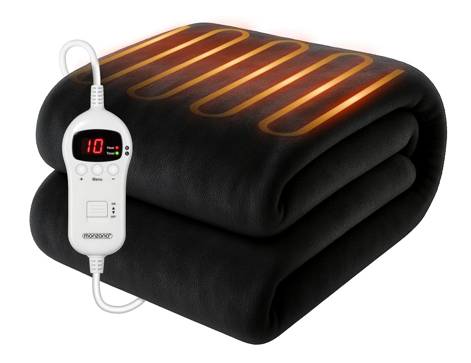Elektrische\u0020Warmtedeken\u0020Antraciet\u0020180x130cm\u0020met\u0020Timer\u0020