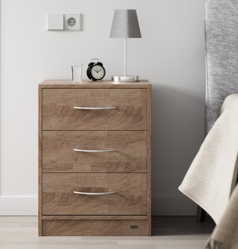 Ladenkast\u0020Nachtkastje\u0020Eloise\u0020Eiken\u0020kleur\u002054x39x28cm