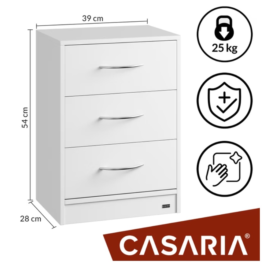 Ladenkast\u0020Nachtkastje\u0020Eloise\u0020Wit\u002054x39x28cm Ladenkast\u0020Nachtkastje\u0020Eloise\u0020Wit\u002054x39x28cm