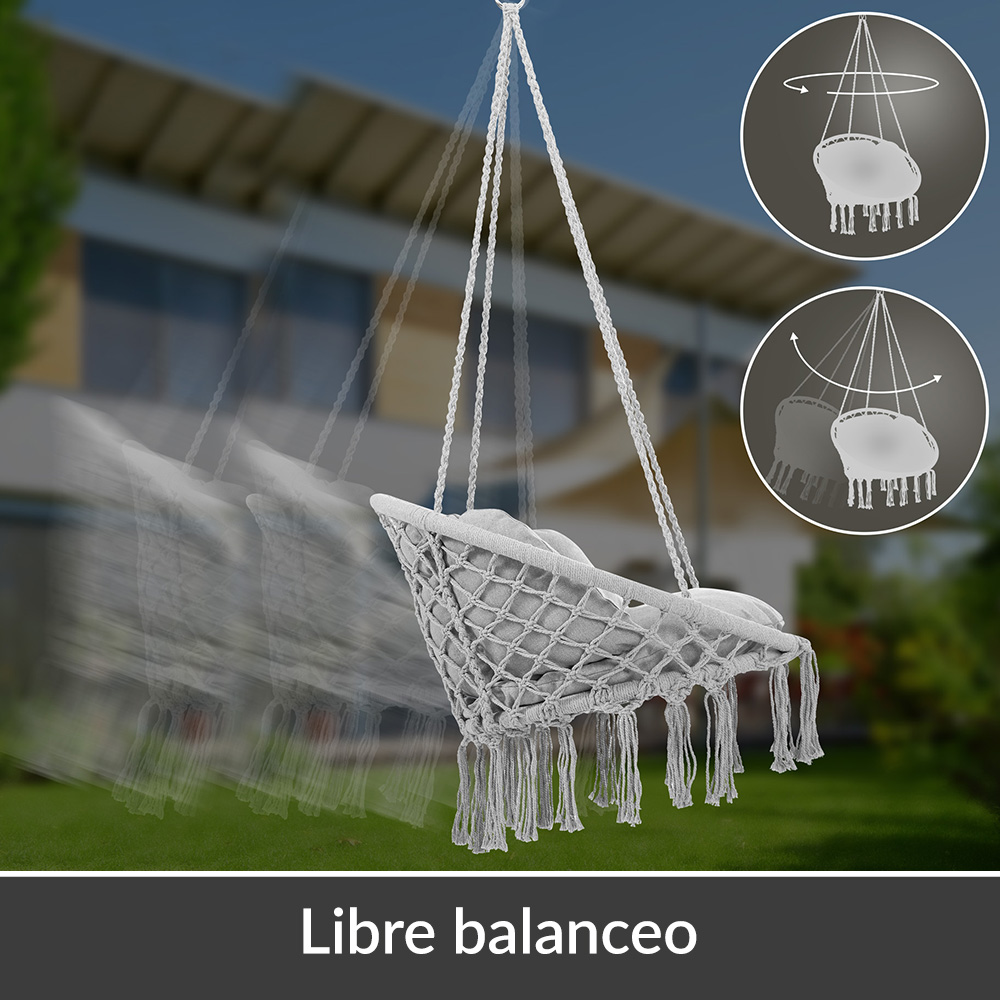 Hangstoel\u0020Lichtgrijs\u002080x60x140cm Hangstoel\u0020Lichtgrijs\u002080x60x140cm