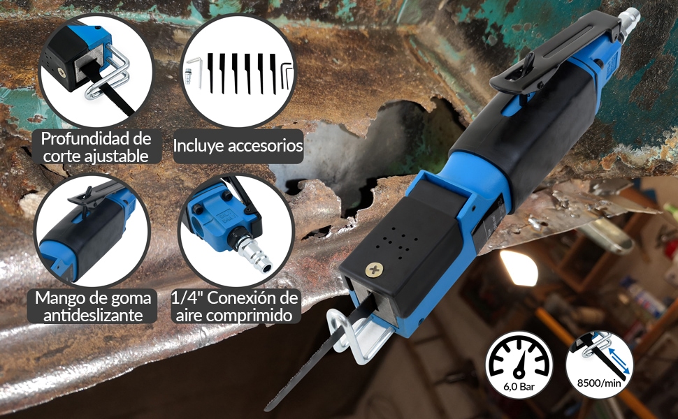 Persluchtslang\u0020Haspel\u0020\u002B\u0020Carosseriezaag\u0020Blauw\u0020Zwart\u002010M