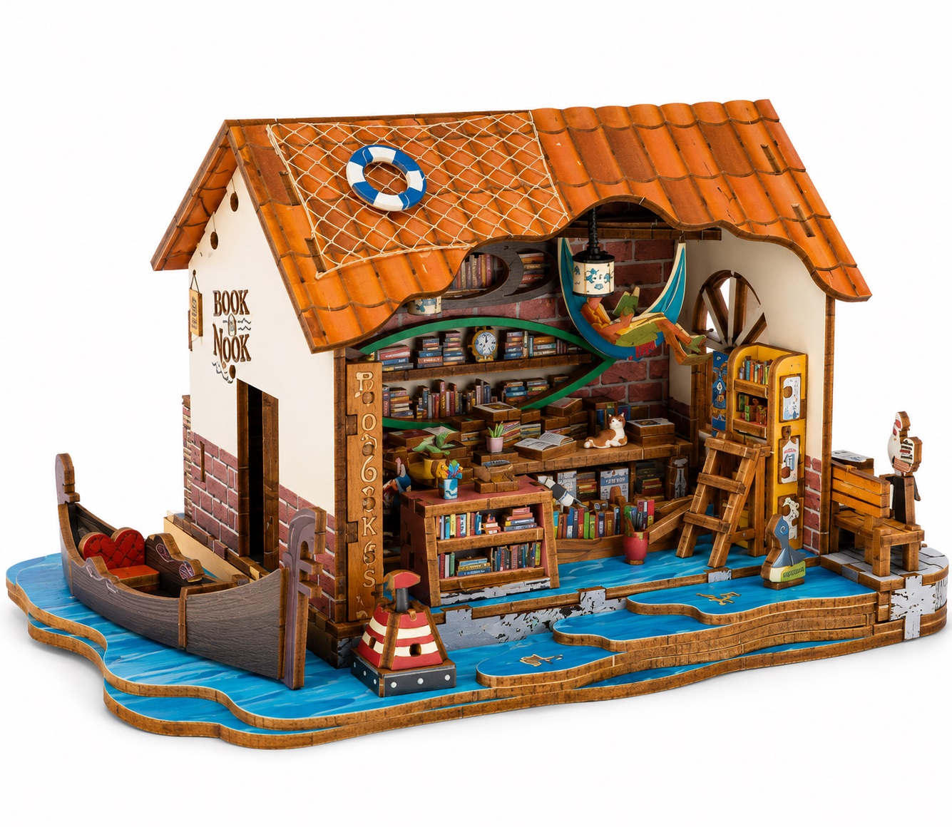 PlayfulMario\u0020Drijvende\u0020Boekenwinkel\u0020met\u0020verlichting\u0020Modelbouw\u0020261\u0020Onderdelen