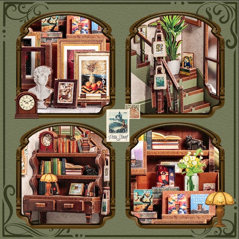 CuteBee\u0020Miniatuurhuisje\u0020Gallery\u0020Bookstore\u0020\u2013\u0020Houten\u00203D\u0020Puzzel\u0020DIY\u0020Bouwpakket\u0020voor\u0020Volwassenen\u0020Modelbouw