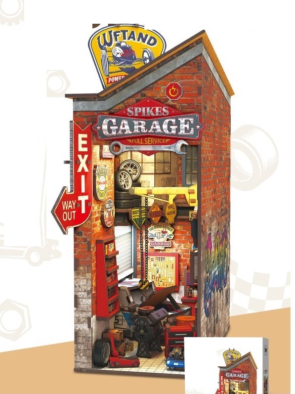 PlayfulMario\u0020Booknook\u0020Garage\u0020met\u0020verlichting\u0020Houten\u0020Modelbouw\u0020164\u0020Onderdelen