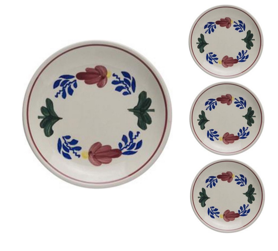 Boerenbont\u0020Gebaksbord\u0020\u0020diameter\u002016cm\u0020set\u00204\u0020stuks\u0020Aardewerk