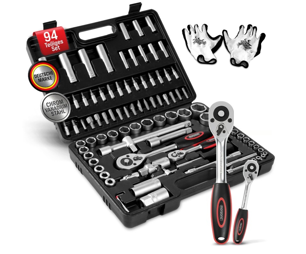 Gereedschapsset\u002094\u002Ddelige\u0020van\u0020chroom\u0020vanadium\u0020staal\u0020\u002B\u0020handschoenen