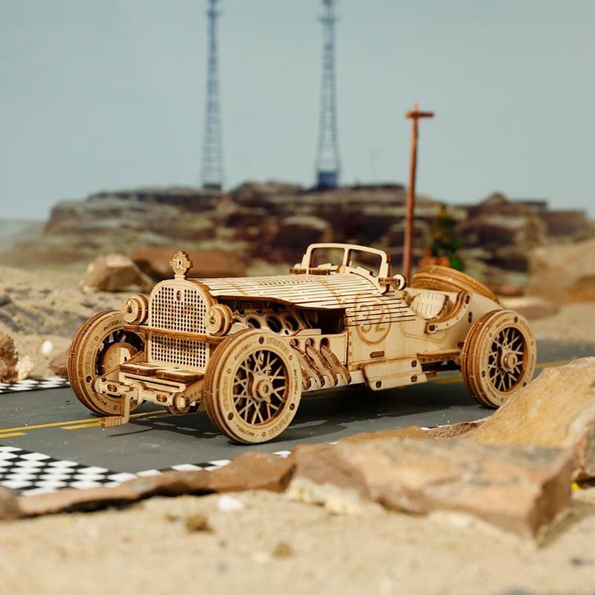 Robotime\u0020V8\u0020Grandprix\u0020Car\u0020DIY\u0020Modelbouw\u0020Knutselen