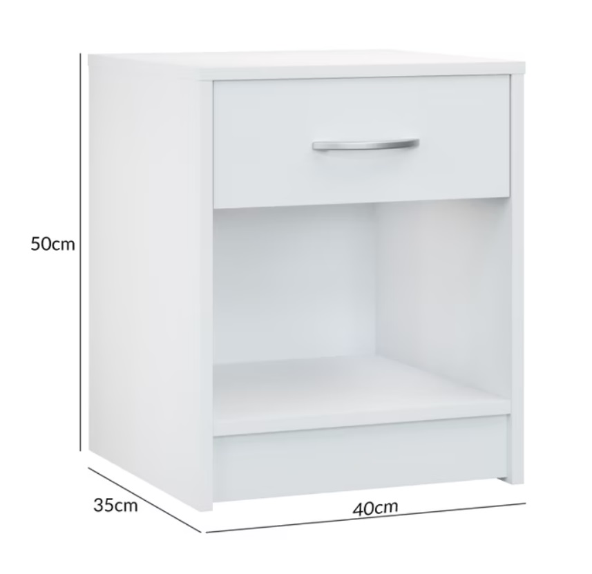 Nachtkastje\u0020Hamburg\u0020Wit\u002050x40x35cm\u0020