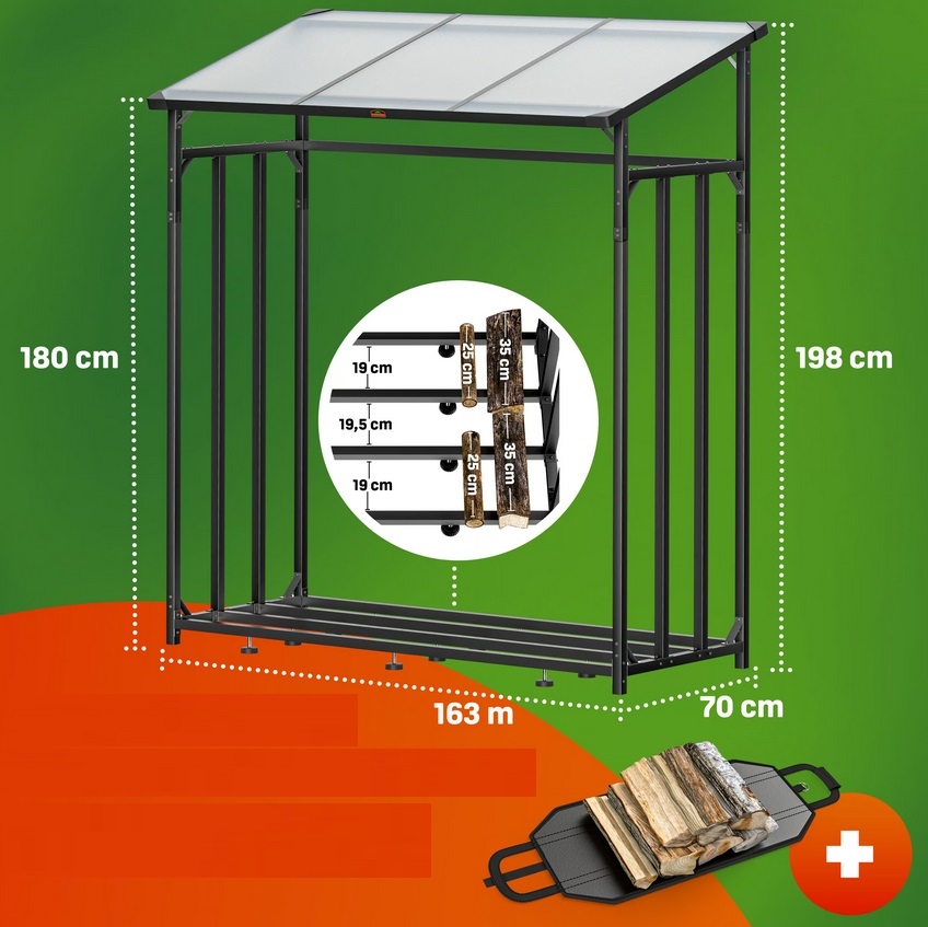 Brandhoutrek\u0020Antraciet\u0020198x163x70cm\u0020met\u0020zeil\u0020\u002B\u0020draagtas\u0020