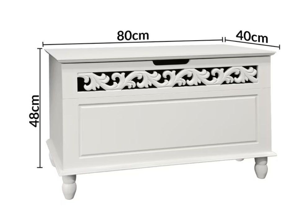 Houten\u0020Opbergkist\u0020Jersey\u0020in\u0020Wit\u002080x40x48cm