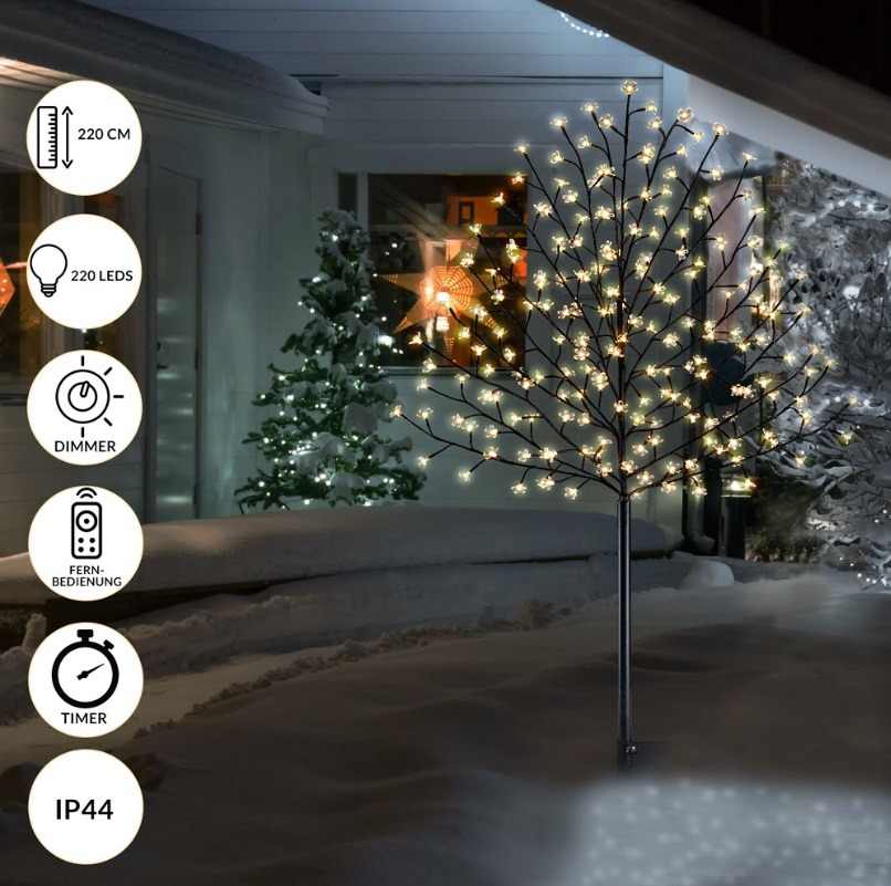 Kerstverlichting\u00202x\u0020Kersenbloesem\u0020\u002D\u0020220cm\u0020Timer\u0020IP44\u0020220\u0020LED\u0020\u2013\u0020Warm\u0020Wit