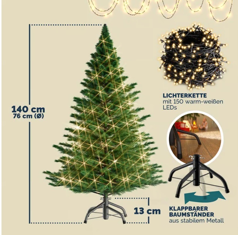 Kunstkerstboom\u0020140cm\u0020met\u0020Verlichting